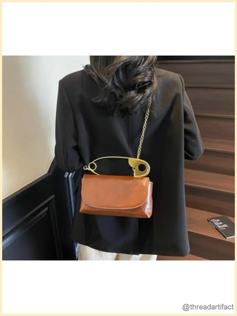 Faux Leather Crossbody Hobo Bag with Chain Strap